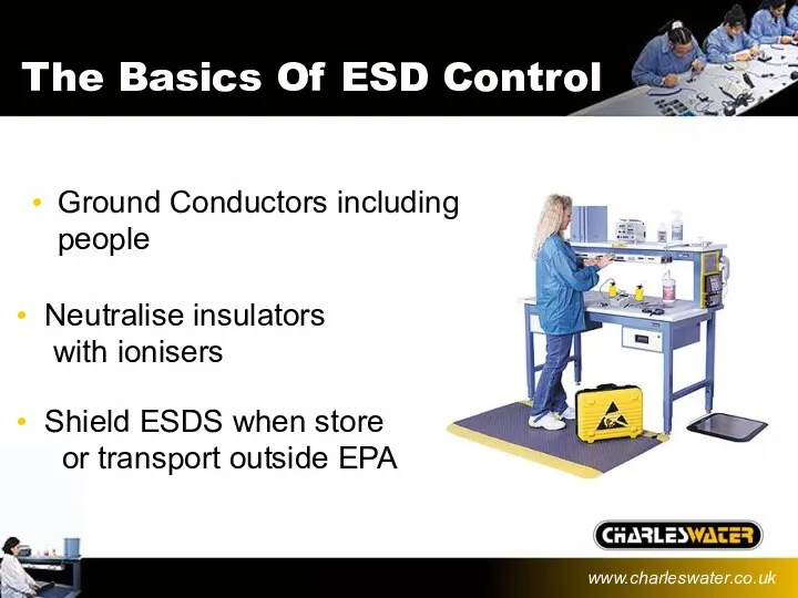 The Basics Of ESD Control Ground Conductors including people Shield ESDS when store