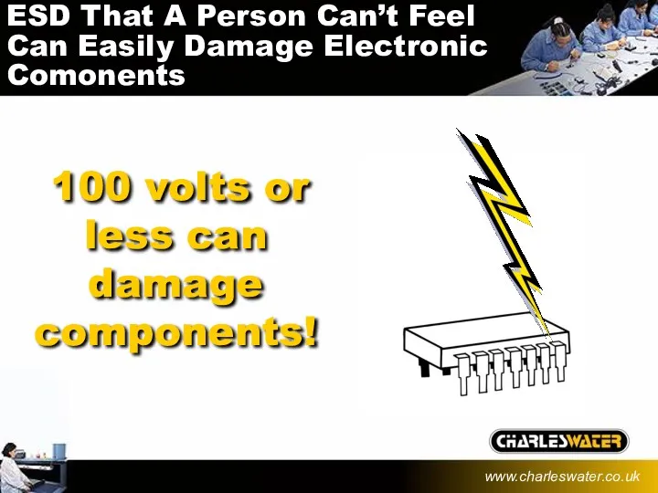 ESD That A Person Can’t Feel Can Easily Damage Electronic Comonents 100 volts