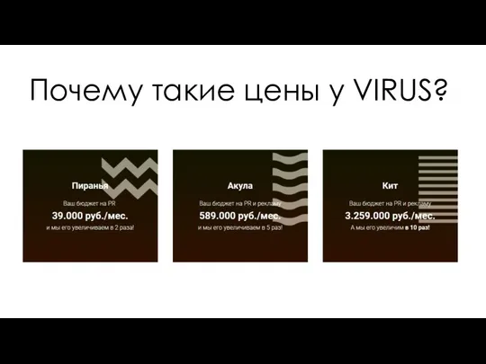 Почему такие цены у VIRUS?