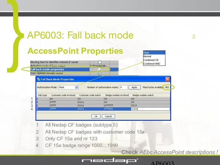 AP6003 AP6003: Fall back mode 3 AccessPoint Properties 1 All