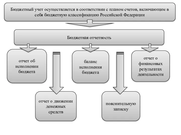 Бюджетный учет осуществляется в соответствии с планом счетов, включающим в