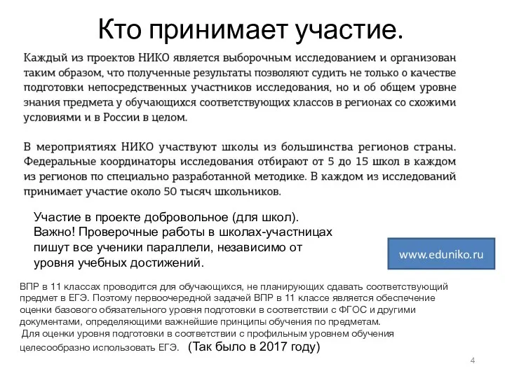 Кто принимает участие. Участие в проекте добровольное (для школ). Важно!