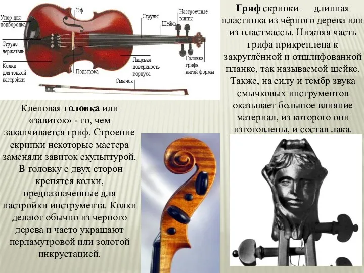 Гриф скрипки — длинная пластинка из чёрного дерева или из