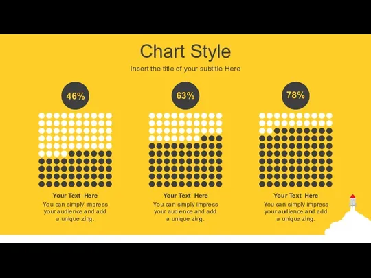 Chart Style Insert the title of your subtitle Here 46% 63% 78%
