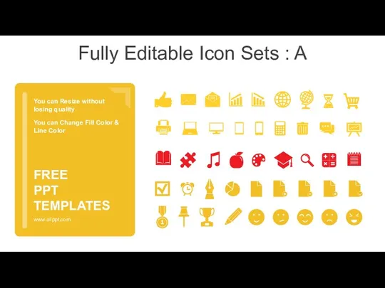 Fully Editable Icon Sets : A You can Resize without
