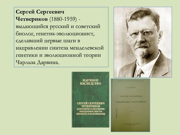Сергей Сергеевич Четвериков (1880-1959) - выдающийся русский и советский биолог,