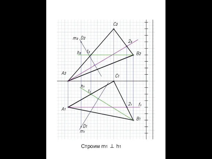 Строим m1 ⊥ h1