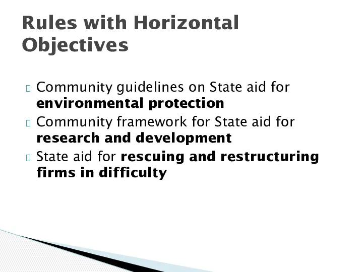 Community guidelines on State aid for environmental protection Community framework for State aid