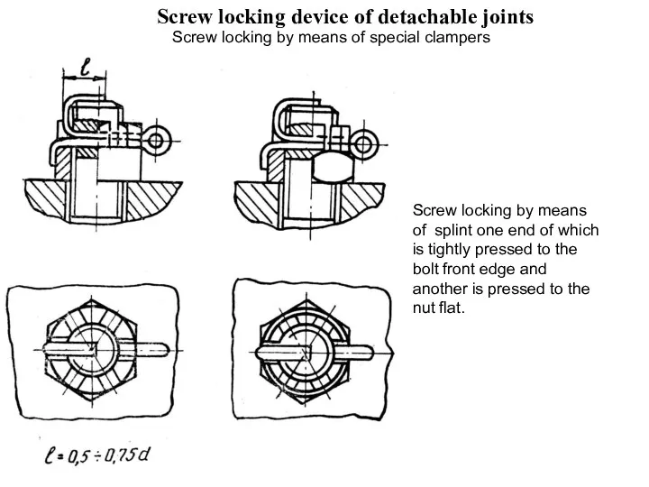 Screw locking device of detachable joints Screw locking by means