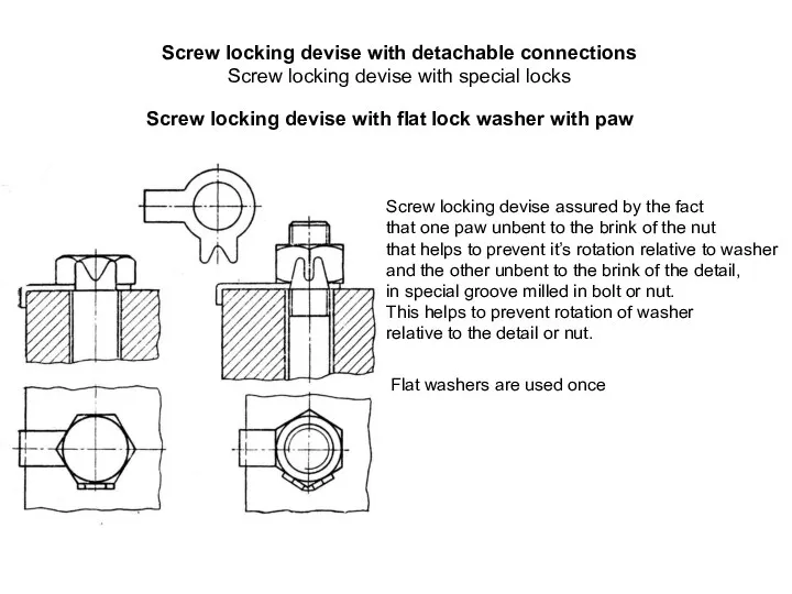 Screw locking devise with detachable connections Screw locking devise with