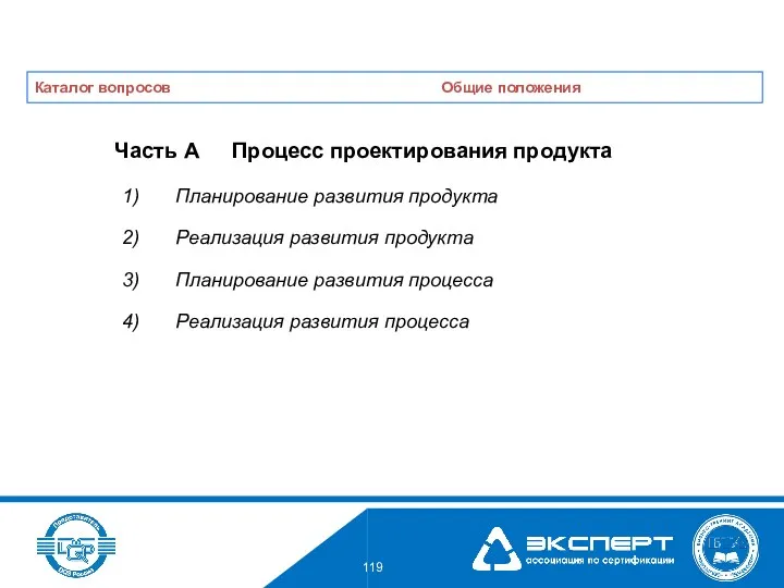 Часть A Процесс проектирования продукта Планирование развития продукта Реализация развития продукта Планирование развития