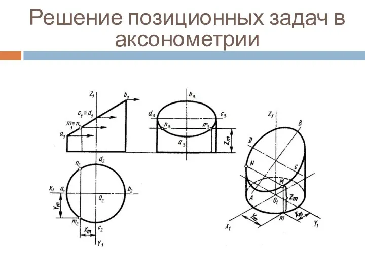 Решение позиционных задач в аксонометрии