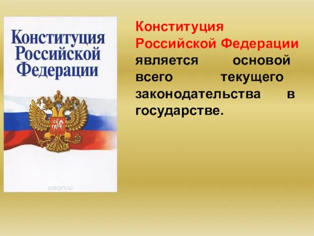 Конституция Российской Федерации является основой всего текущего законодательства в государстве.