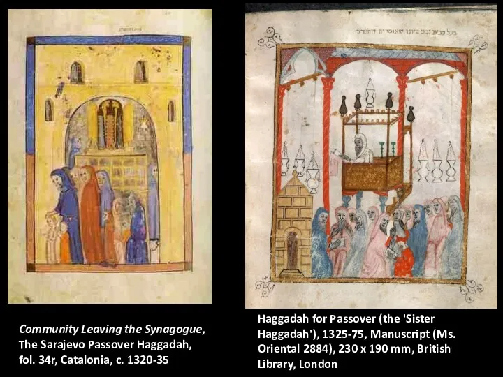 Haggadah for Passover (the 'Sister Haggadah'), 1325-75, Manuscript (Ms. Oriental 2884), 230 x