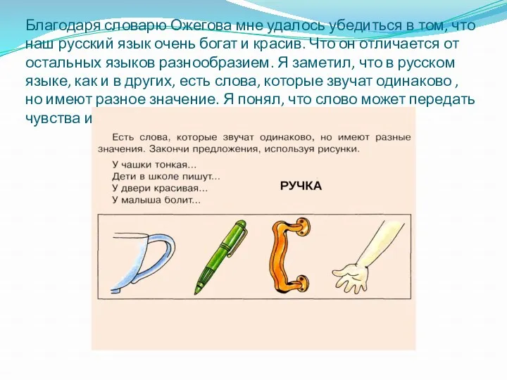 Благодаря словарю Ожегова мне удалось убедиться в том, что наш