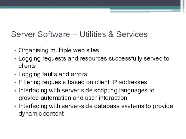 Server Software – Utilities & Services Organising multiple web sites