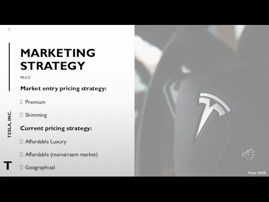MARKETING STRATEGY PRICE Market entry pricing strategy: Premium Skimming Current