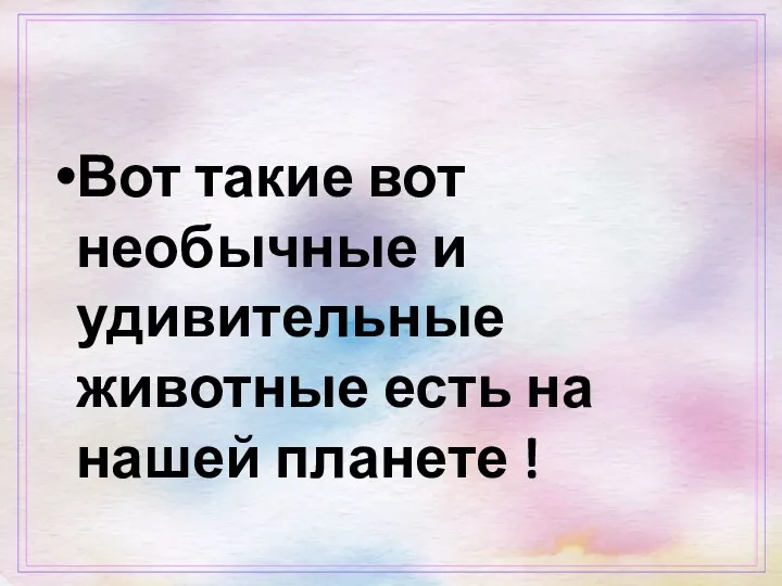 Вот такие вот необычные и удивительные животные есть на нашей планете !