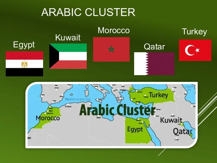 ARABIC CLUSTER Egypt Morocco Kuwait Turkey Qatar