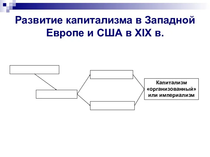 Развитие капитализма в Западной Европе и США в XIX в. Капитализм «организованный» или империализм