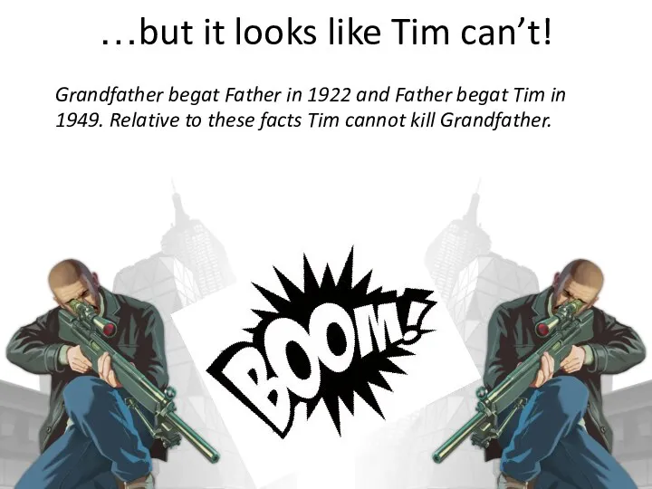 …but it looks like Tim can’t! Grandfather begat Father in