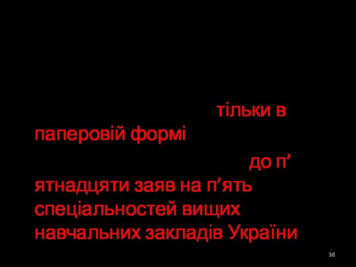 Подання документів: заяви в паперовій формі Всі інші категорії вступників