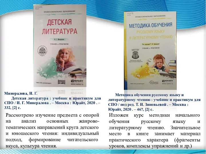 Минералова, И. Г. Детская литература : учебник и практикум для