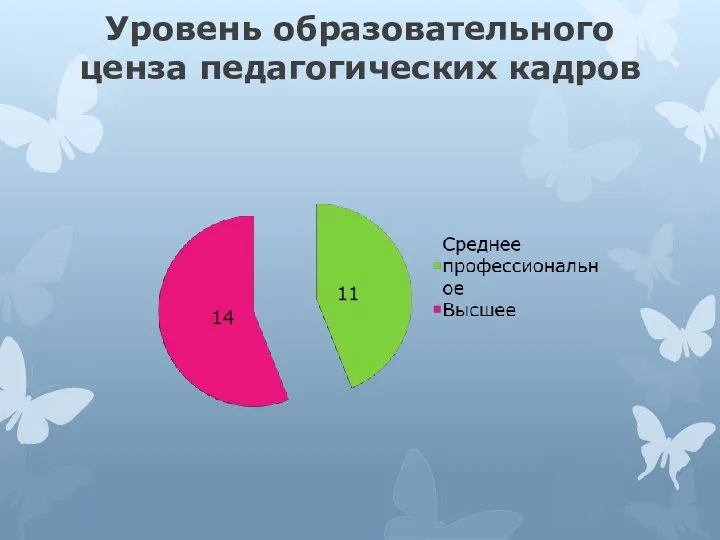 Уровень образовательного ценза педагогических кадров