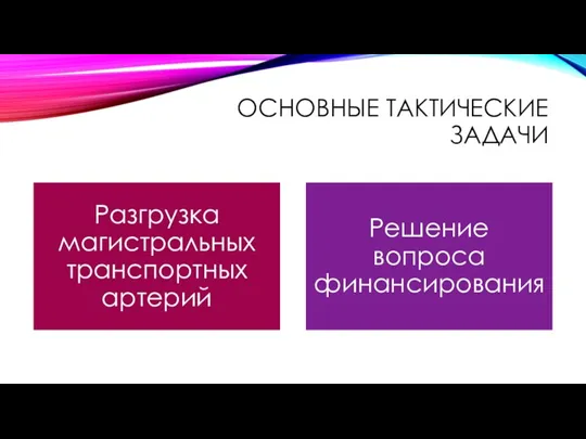 ОСНОВНЫЕ ТАКТИЧЕСКИЕ ЗАДАЧИ