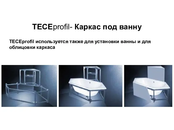 TECEprofil- Каркас под ванну TECEprofil используется также для установки ванны и для облицовки каркаса TECEprofil