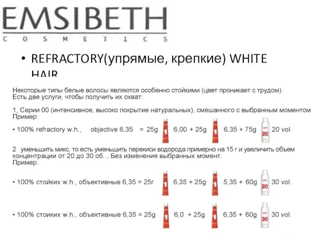 REFRACTORY(упрямые, крепкие) WHITE HAIR