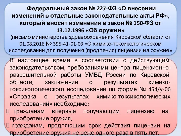 Федеральный закон № 227-ФЗ «О внесении изменений в отдельные законодательные акты РФ», который