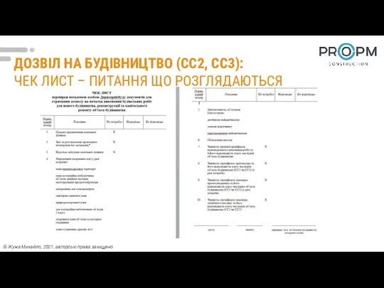 ДОЗВІЛ НА БУДІВНИЦТВО (СС2, СС3): ЧЕК ЛИСТ – ПИТАННЯ ЩО