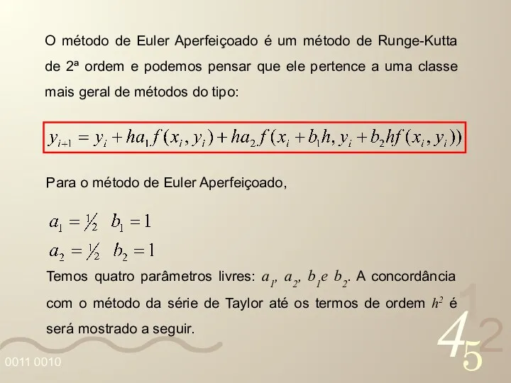 O método de Euler Aperfeiçoado é um método de Runge-Kutta de 2ª ordem