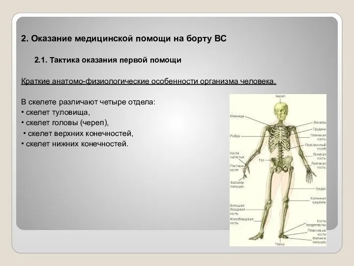 2. Оказание медицинской помощи на борту ВС 2.1. Тактика оказания