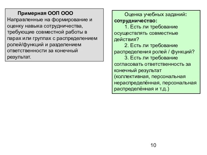 Примерная ООП ООО Направленные на формирование и оценку навыка сотрудничества, требующие совместной работы