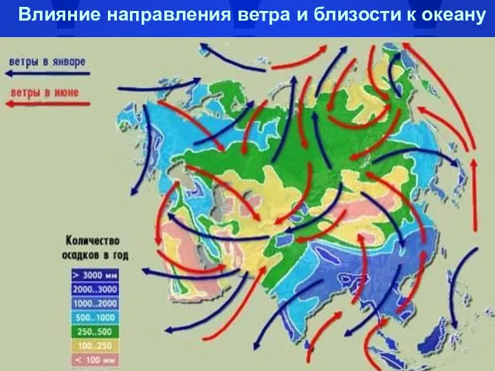 Влияние направления ветра и близости к океану