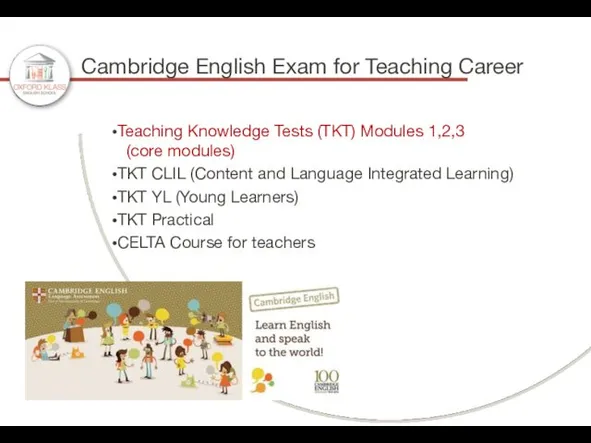 Cambridge English Exam for Teaching Career Teaching Knowledge Tests (TKT)