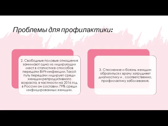 Проблемы для профилактики: