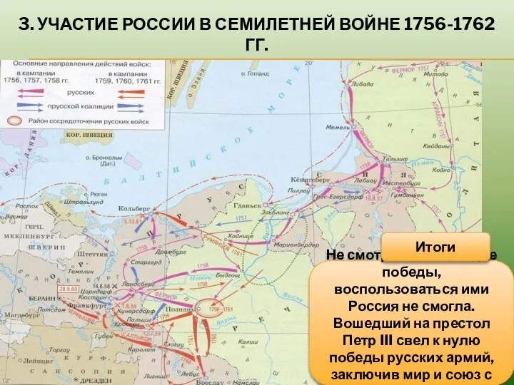 3. УЧАСТИЕ РОССИИ В СЕМИЛЕТНЕЙ ВОЙНЕ 1756-1762 ГГ. Не смотря