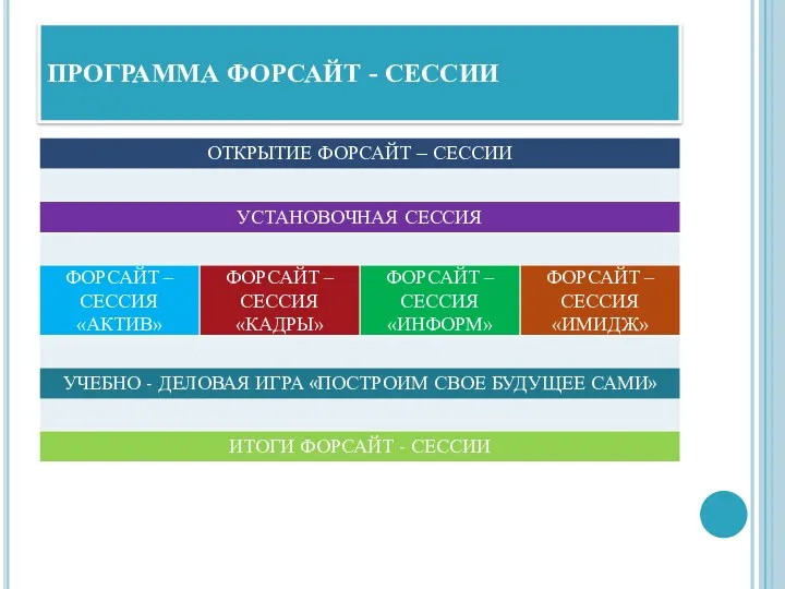 ПРОГРАММА ФОРСАЙТ - СЕССИИ