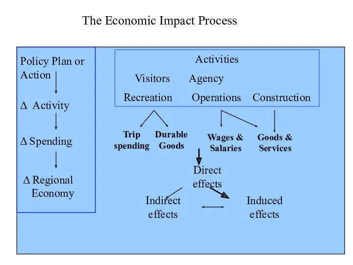 The Economic Impact Process Δ Activity Δ Spending Δ Regional