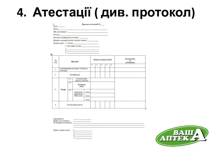 4. Атестації ( див. протокол)