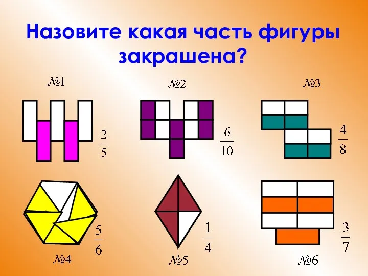 Назовите какая часть фигуры закрашена?