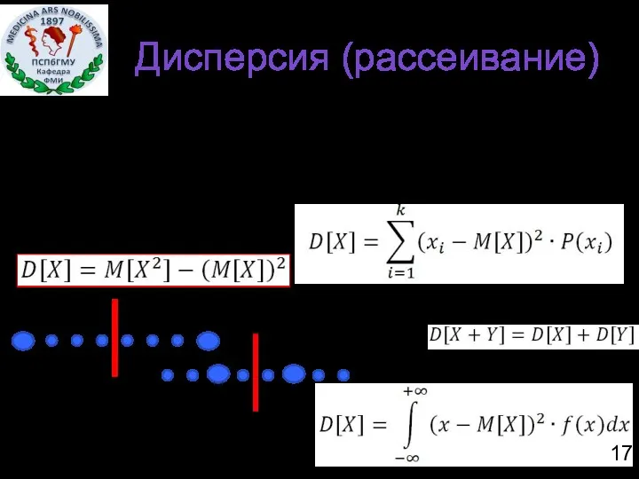 Дисперсия (рассеивание) это математическое ожидание (среднее значение) квадрата отклонения случайной