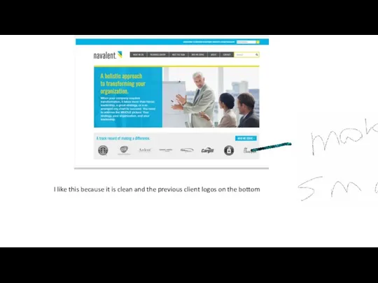 I like this because it is clean and the previous client logos on the bottom