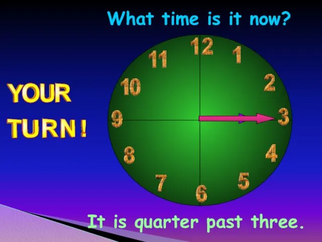 What time is it now? It is quarter past three.