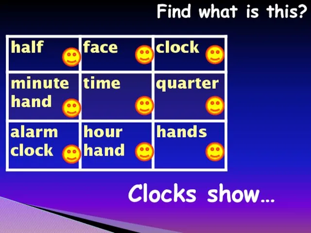 Find what is this? Clocks show…