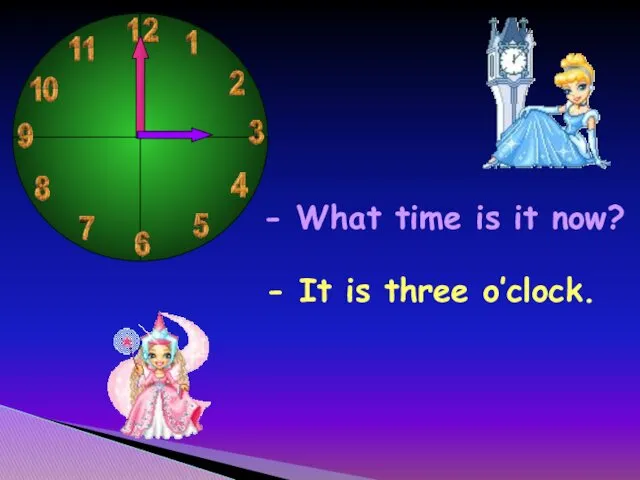 - What time is it now? - It is three o’clock.