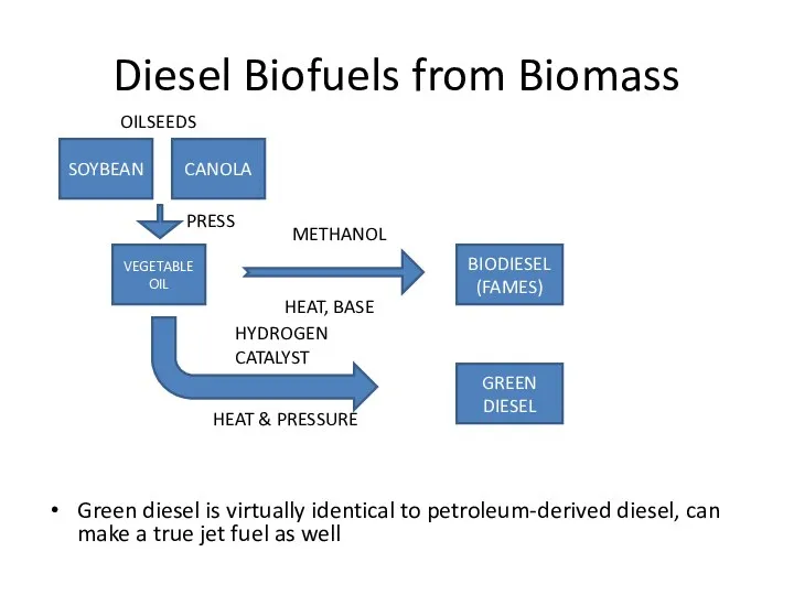 Diesel Biofuels from Biomass SOYBEAN CANOLA VEGETABLE OIL PRESS BIODIESEL